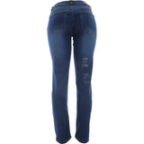 Azazel - Women's Basic 5 Pockets Stretch With Pu Jeans - Indigo - V.I.M. - 2