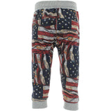 Bong Hwa Usa Inc - Men's Allover Star Flag Capri Joggers - Navy/Grey - V.I.M. - 2