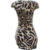 Love Nation - Women's Cheetah Scallop Bottom Dresses - Brown - V.I.M. - 2
