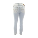 Ymi - Women's 3Botton Rips Flood Capri - Bleach/Blue - V.I.M. - 2