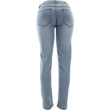 Azazel - Women's Basic 5 Pockets Stretch With Pu Jeans - Light Indigo - V.I.M. - 2