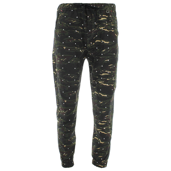 Kayden K - Men's Drop Crotch Camo Dot Joggers - Olive - V.I.M. - 1