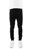Men's Lightning Bolt Print Twill Jogger Pants