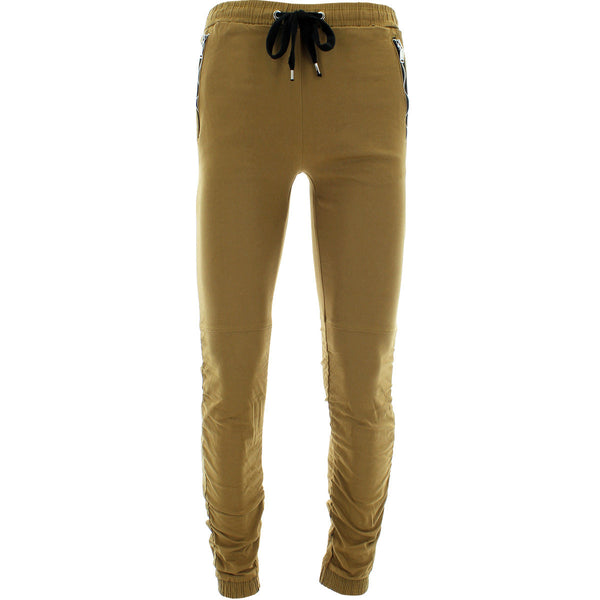 Switch - Mens Shirred Leg Twill Joggers - Khaki - V.I.M.