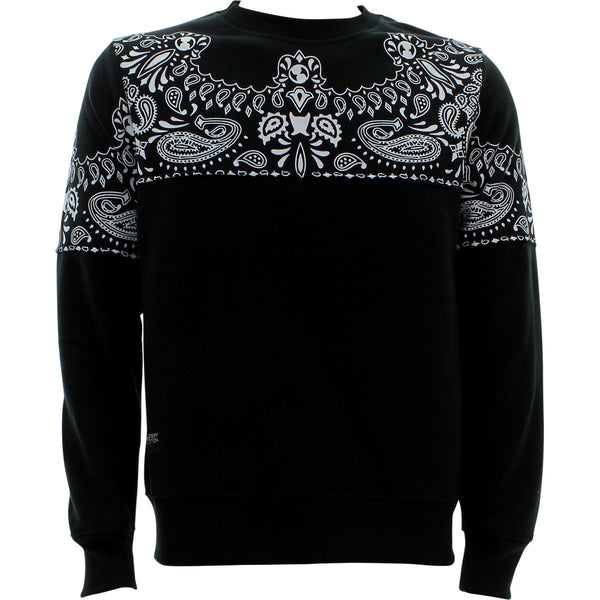 Rolling Paper - Men's Bandana Fleece Sweatshirts - Black/White - V.I.M. - 1