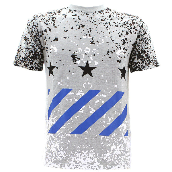 Focus - Men's Splattered Star T-Shirt - Grey - V.I.M.