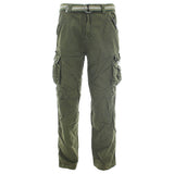 Galaxy By Harvic - Men's Belted Cargo Pants - Olive - V.I.M. - 1