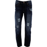 United Denim - Men's Rips Embroidery Pockets pants - Medium Blue - V.I.M. - 1