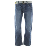 Rok - Men's Belted Straight Leg pants - Indigo - V.I.M.