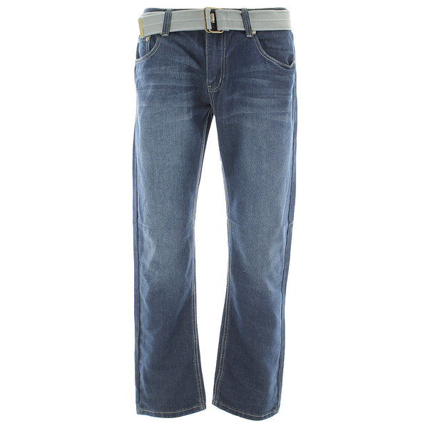 Rok - Men's Belted Straight Leg pants - Indigo - V.I.M.
