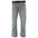 Rok - Men's Belted Straight Leg Jean - Grey - V.I.M.