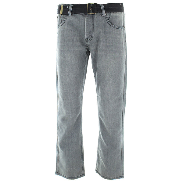 Rok - Men's Belted Straight Leg Jean - Grey - V.I.M.