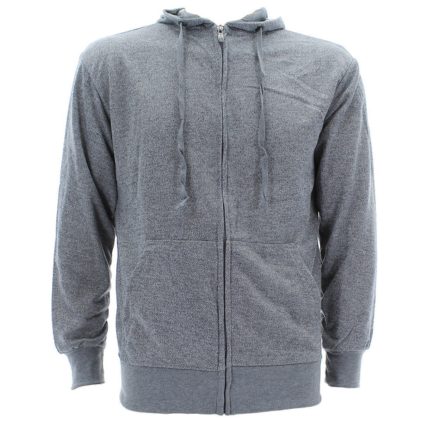 Red Rhino - Men's Marled Zip Fleece Hoody Sweatshirt - Grey - V.I.M. - 1