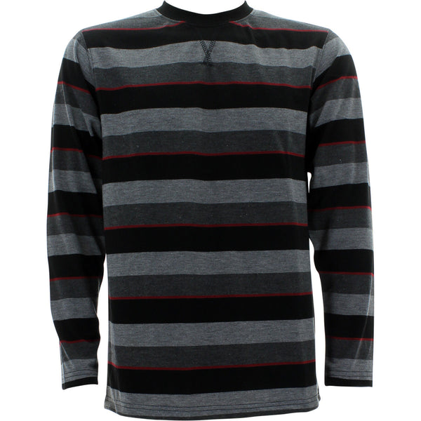 Swiss Cross - Men's Long Sleeves Stripe Crew Shirts - Black - V.I.M.