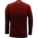 Swiss Cross - Men's Long Sleeves 1 Pocket Striped Knit Shirts - Red/Black - V.I.M. - 2