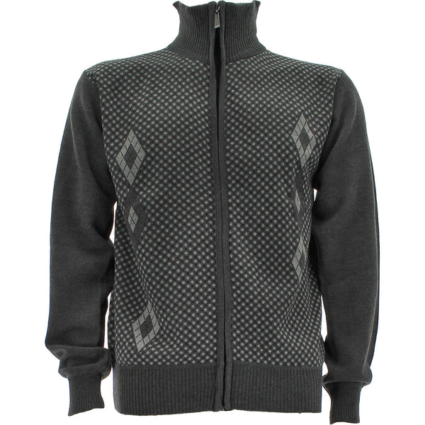 Sahara Club - Men's Argyle 1/4 Zip Sweatshirts - Heather Grey - V.I.M. - 1