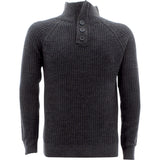 Yoki - Men's 3 Button with Zipper and Patches on Elbow Sweatshirts - Charcoal - V.I.M. - 1