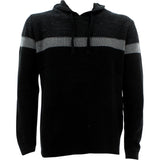 Yoki - Men's Stripe Milange Hooded Sweatshirts - Black - V.I.M. - 1
