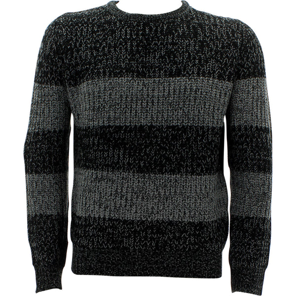Yoki - Men's Milange Striped Sweatshirts - Black/Heather Grey - V.I.M.