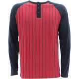 Swiss Cross - Men's Long Sleeves Basket Ball Henley Shirts - Black/ Red - V.I.M. - 1