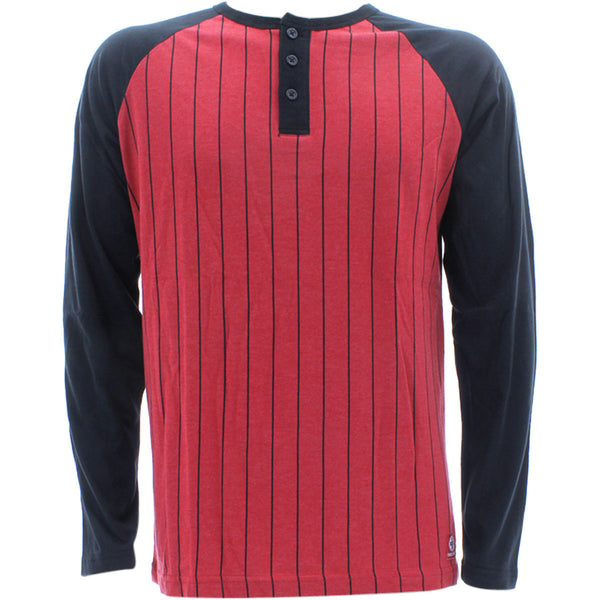 Swiss Cross - Men's Long Sleeves Basket Ball Henley Shirts - Black/ Red - V.I.M. - 1