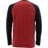 Swiss Cross - Men's Long Sleeves Basket Ball Henley Shirts - Black/ Red - V.I.M. - 2