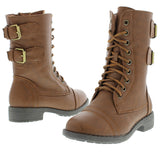 Lucky Top - Girl's 2 Buckle Ridding Boots - Tan - V.I.M. - 4