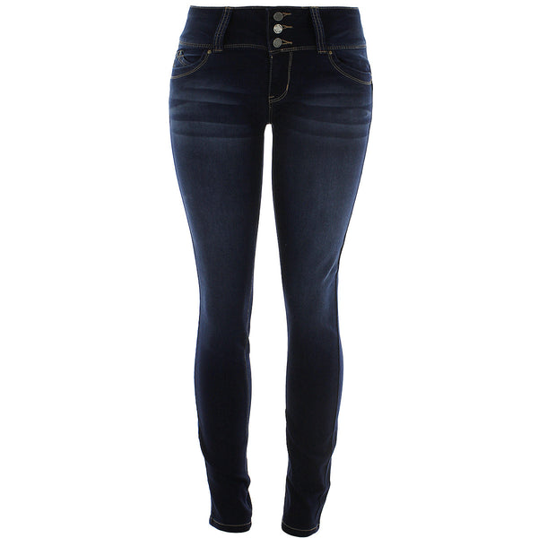 Ymi - Women's 3 Buttons Better Butt Jean - Dark Blue - V.I.M. - 1