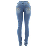 YMI- Women's - Knee Rips Three Bottons Better Butt pants - Light Blue - V.I.M. - 2