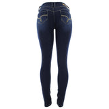 YMI- Women's - Knee Rips Three Bottons Better Butt pants - Dark Blue - V.I.M. - 2