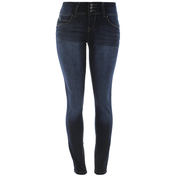 YMI - Women's 3 Button WannaBettaButt Skinny pants - Dark Blue - V.I.M. - 1