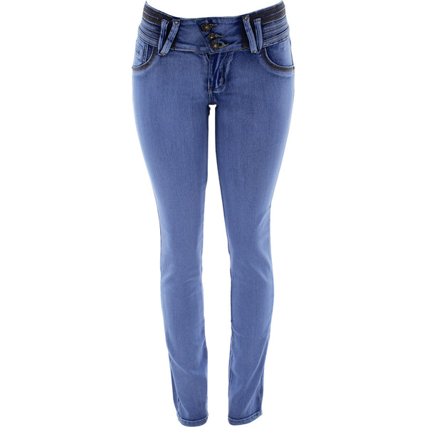 Tush Push - Women's Back Pocket Stitched pants - Blue/Stone - V.I.M. - 1