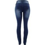 Tush Push - Women's 3 Buttons Embroidery pants - Medium Blue - V.I.M. - 2