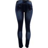 Bamboo - Women's Cat Scratches Rips Skinny Jeans - Dark Blue - V.I.M. - 2