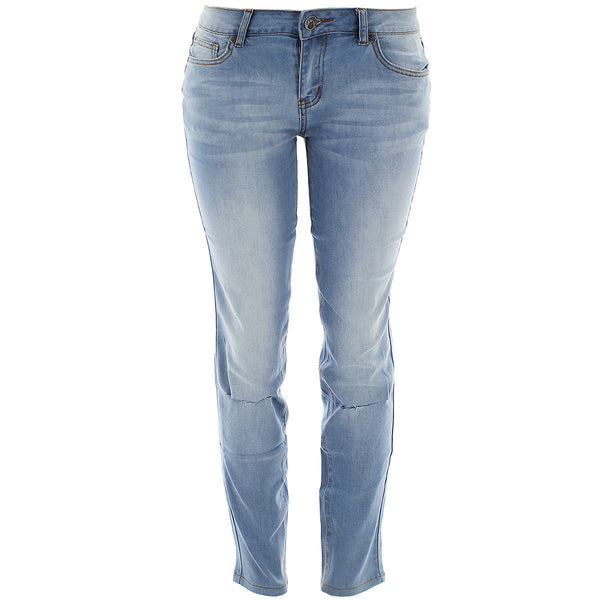 Azazel - Women's Knee Slit Jeans - Light Indigo - V.I.M. - 1