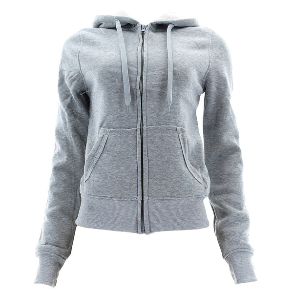 Roma Concept - Women's Solid Sherpa Sweatshirts - Heather Grey - V.I.M.