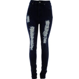 Pasion - Women's High waist Rips pants - Navy - V.I.M. - 1