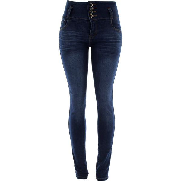 Pasion - Women's 4 Button High waist pants - Blue - V.I.M. - 1