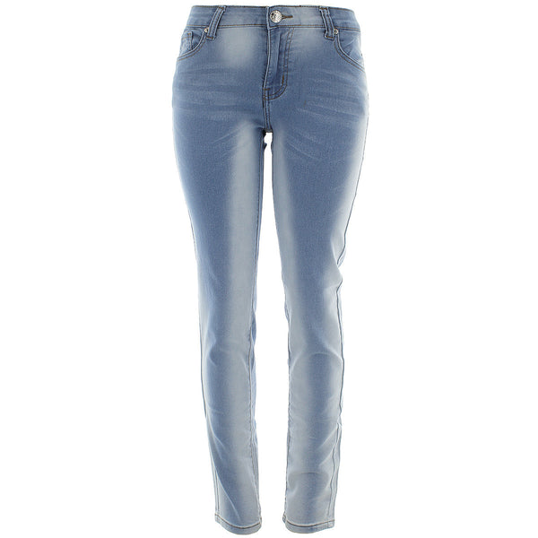 Bamboo - Women's Basic Whiskers Jeans - Light Bleach - V.I.M. - 1