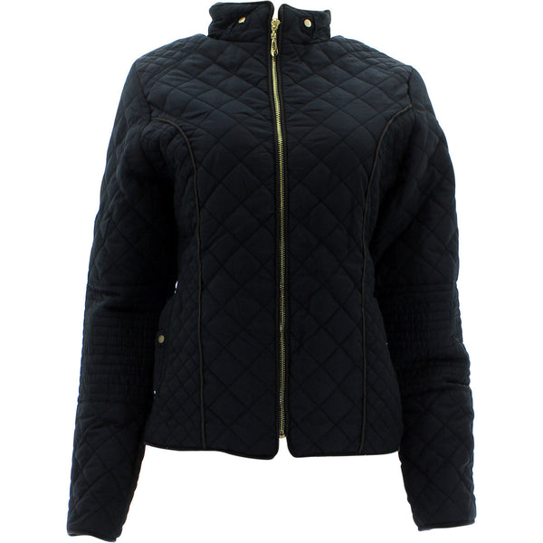 YMI - Women's Furlined Quilted Jackets - Black/Brown - V.I.M. - 1