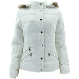 YMI - Women's Zip Fur Lined Hoodie Jackets - Milk - V.I.M. - 1