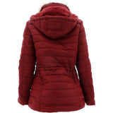 YMI - Women's Puffer Hoodie Poly Fur Jackets - Red - V.I.M. - 2