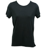 Freeze - Women's Solid Short Sleeves Scallop Bottom HI LO Shirt - Black - V.I.M. - 1