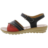Golden Road - Women's Color Block MJ Comfort Sandal - Black/Red - V.I.M.