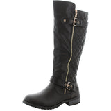 Forever - Women's Quilted Double Zipper Booths - Black - V.I.M.