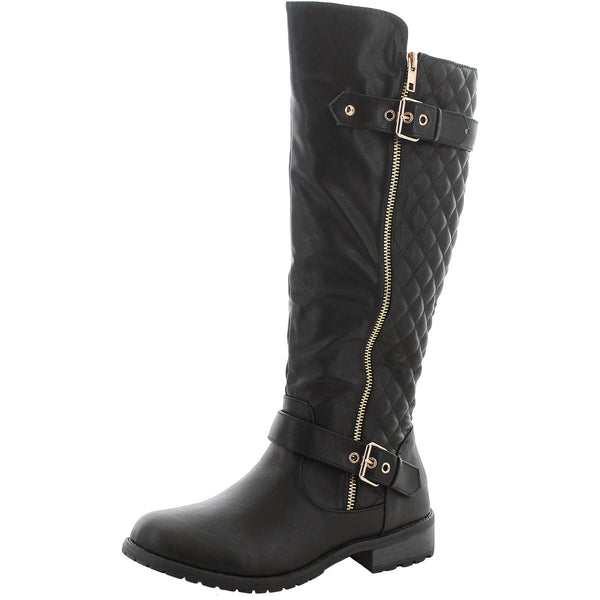 Forever - Women's Quilted Double Zipper Booths - Black - V.I.M.