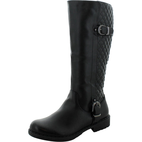 First Sight - Women's Quilted 2 Buckle Boots - Black