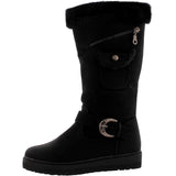 First Sight - Women's Side Zipper buckle Cold Boots - Black