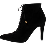 Forever - Women's Pointy Lace up Booties - Black - V.I.M. - 2