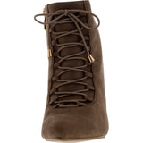 Forever - Women's Pointy Lace Up Bootie - Taupe - V.I.M. - 3